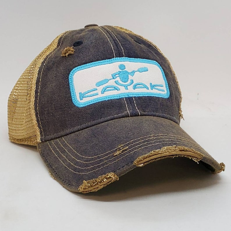 Kayak Kayaking Distressed Navy Headmost Hat Etsy