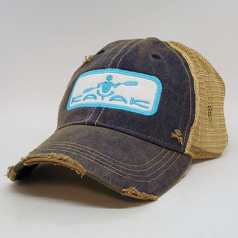 Kayak Kayaking Distressed Navy Headmost Hat Etsy