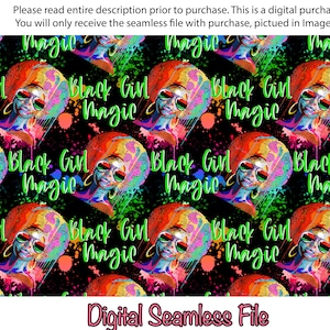 Black Girl Magic, Donne forti, Afroamericano, Senza cuciture, Pronto per la stampa, Carta da parati, JPG
