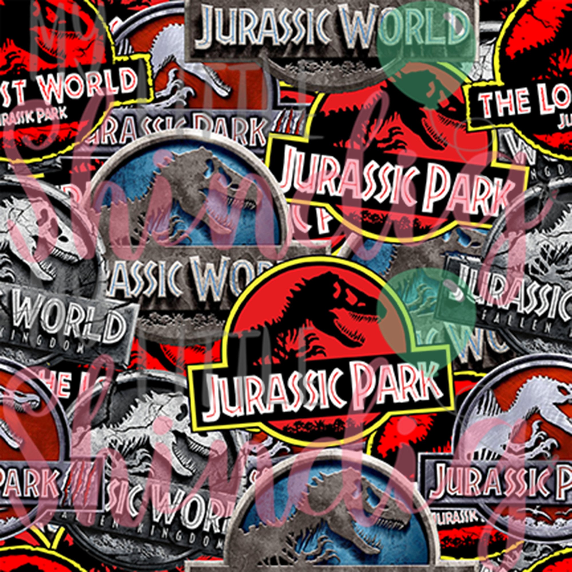 Jurassic Park, Dinosaurs, Movie Stickers, Seamless, Ready-to-print ...