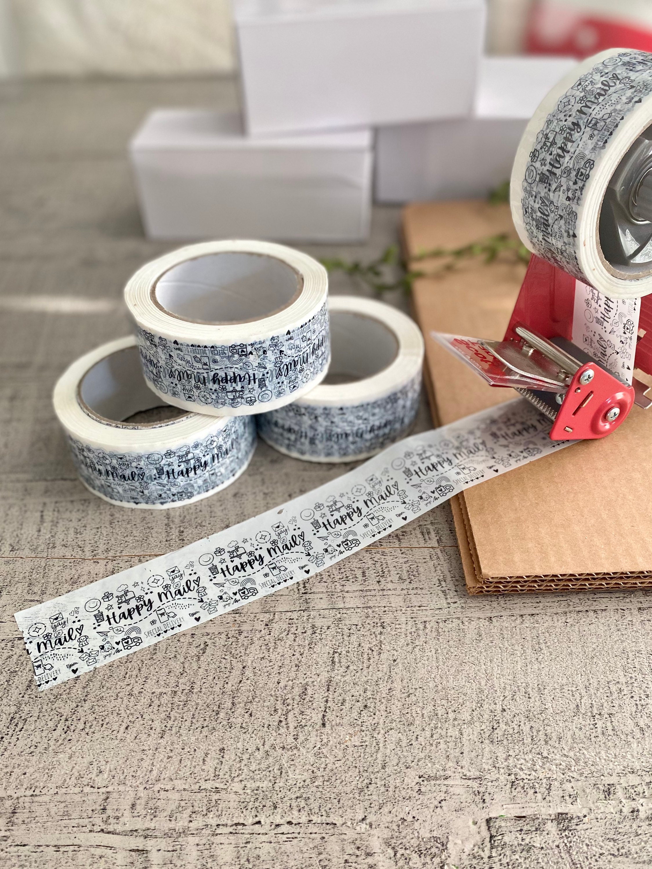 Packing tape with print. Masking tape for gift wrapping. A set of colored  packing tape with a decorative print. Stock Photo by ©grigvovan 26596799