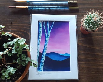 Bunte Berg Kunstdruck, Berg-Wand-Kunst, Sonnenuntergang Kunstdrucke, helle Berg Kunstdruck, Landschaft Wandkunst, Kabine Dekor, Outdoor-Kunst