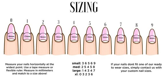 Acrylic Nail Size Chart