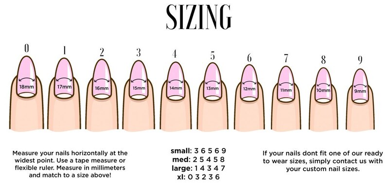 Fake Nail Size Chart