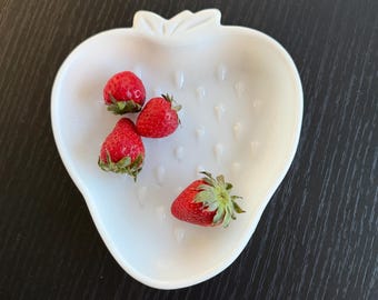 Hazel Atlas Milk Glass Strawberry Dish