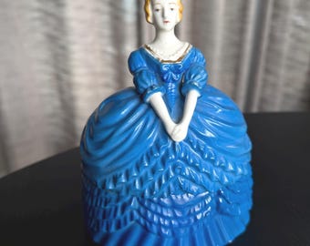 Figural Lady Porcelain Powder Jar