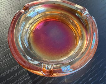 Iridescent Carnival Glass Ashtray