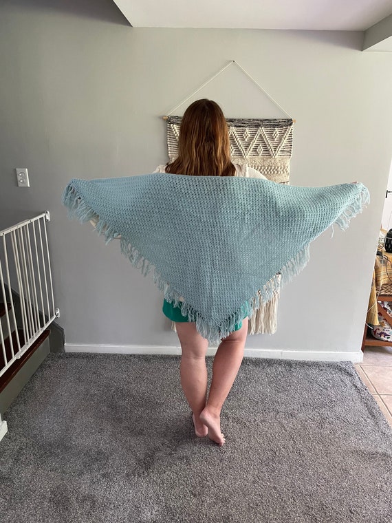 Bohemian Crochet Blue Shawl - image 6