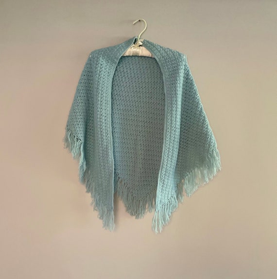 Bohemian Crochet Blue Shawl - image 8