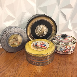 Choose Your Vintage Tin, Vintage Floral Storage Tin
