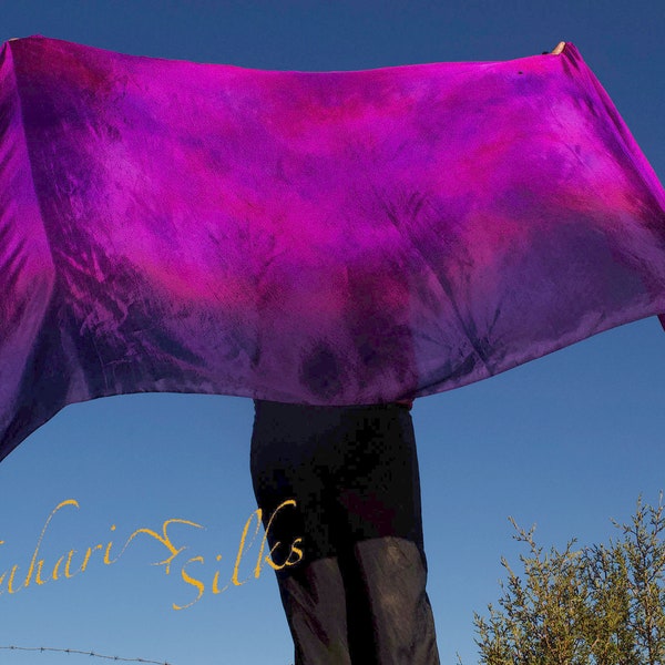 Nahari Silks Womens 100% Silk Dance Scarves Veils Shawls Wraps Purple Mystery Tour