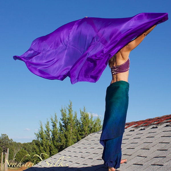Nahari Silks 100% Silk Dance Scarves - Lightweight Veils, Shawls, Wraps In Solid Hand-Dyed Colors