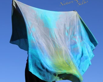 Nahari Silks Hand Dyed Silk Sarongs, Wraps, Shawls Iceland Half Circle