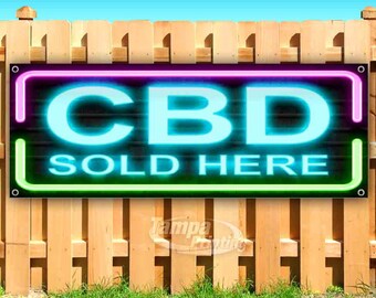 CBD SOLD HERE 18x24 Yard Sign WITH STAKE Corrugated Bandit USA BUSINESS NEON