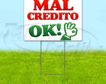 MAL CREDITO 13 oz Heavy Duty Vinyl Banner Sign with Metal Grommets Flag, New Store Advertising Many Sizes Available