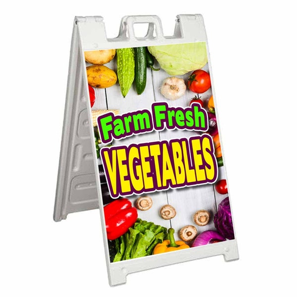 Farm Fresh Vegetables (24"x36") A-Frame Signicade | Sidewalk Sign | Multiple Options (Stand, Decals, or Panels Only)