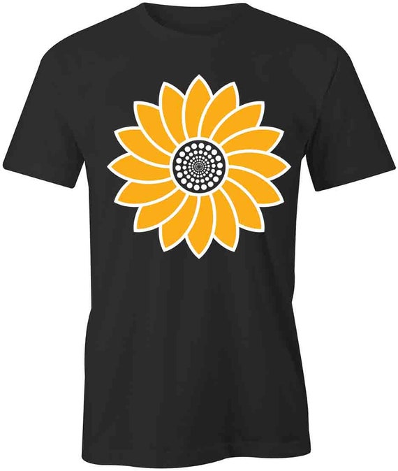 Sunflower T-shirt Black Single-sided 