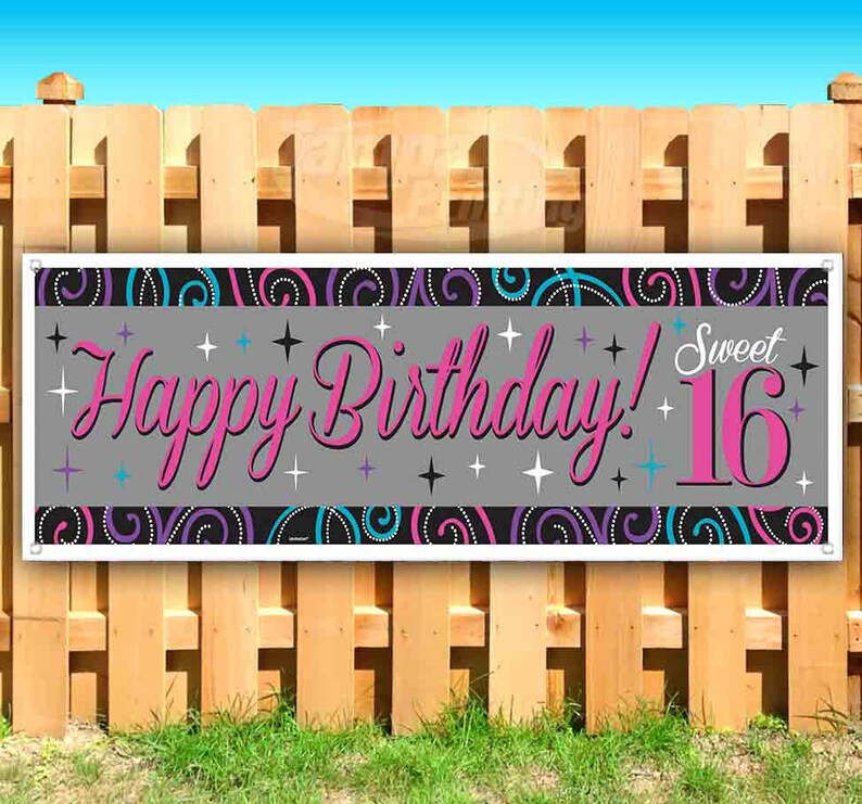Advertising Flag, Happy Birthday 13 oz Heavy Duty Vinyl Banner Sign with Metal Grommets New Many Sizes Available Store Advertising Flag, Happy Birthday 13 oz Heavy Duty Vinyl Banner Sign with Metal Grommets New Many Sizes Available Store