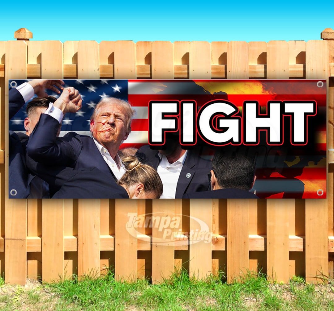 Trump Fight For America 2024 18x24 Yard Sign - Assassination Attempt Edition MAGA - View #3