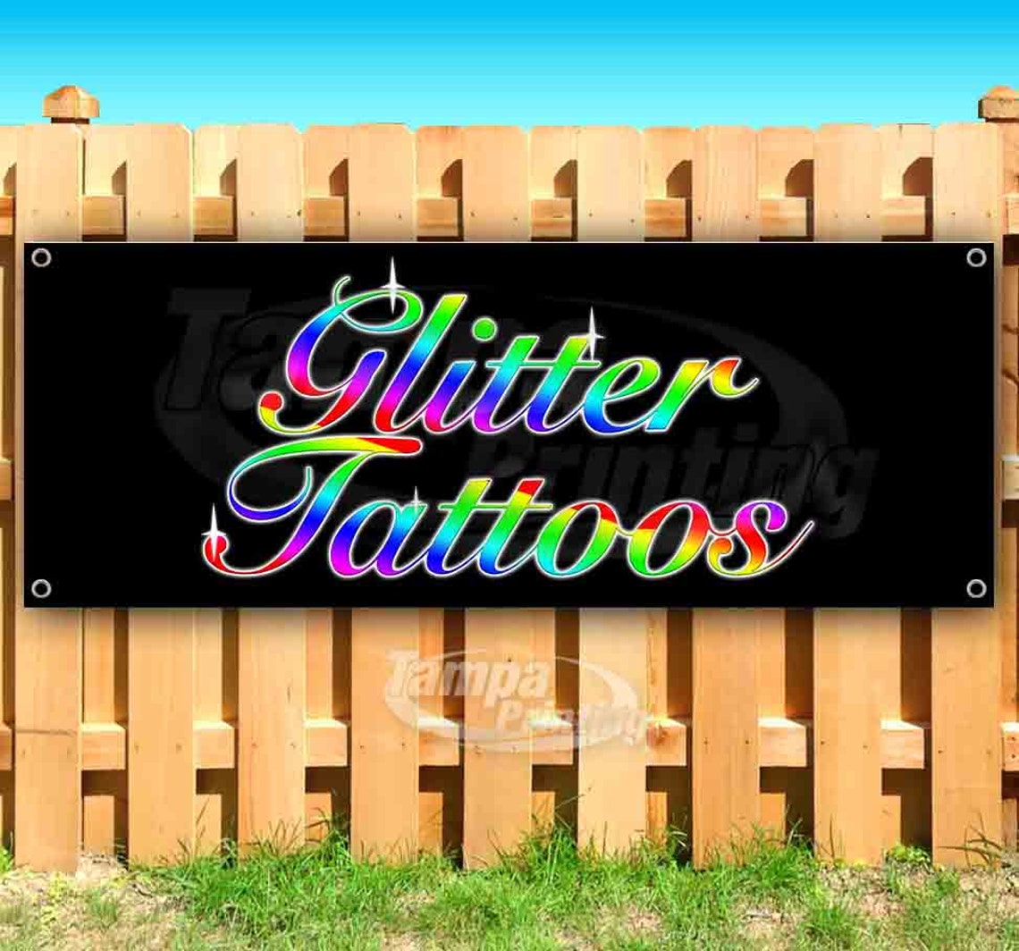 Glitter Tattoos 13 Oz Heavy Duty Vinyl Banner Sign With Metal Etsy UK
