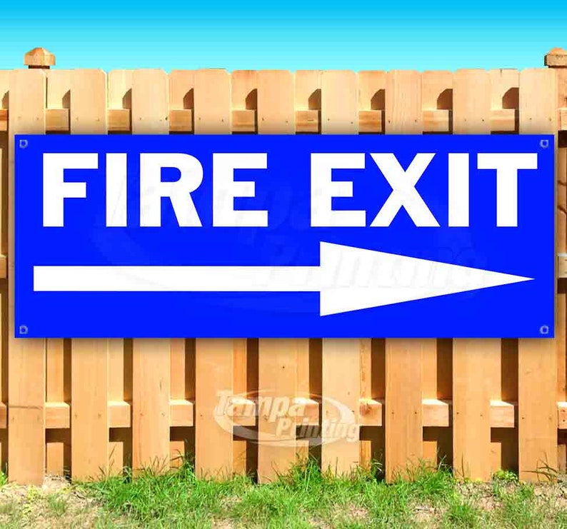 FIRE EXIT rd 13 oz Heavy Duty Vinyl Banner Sign with Metal Grommets New Advertising Store Many Sizes Available Flag, FIRE EXIT rd 13 oz Heavy Duty Vinyl Banner Sign with Metal Grommets New Advertising Store Many Sizes Available Flag,