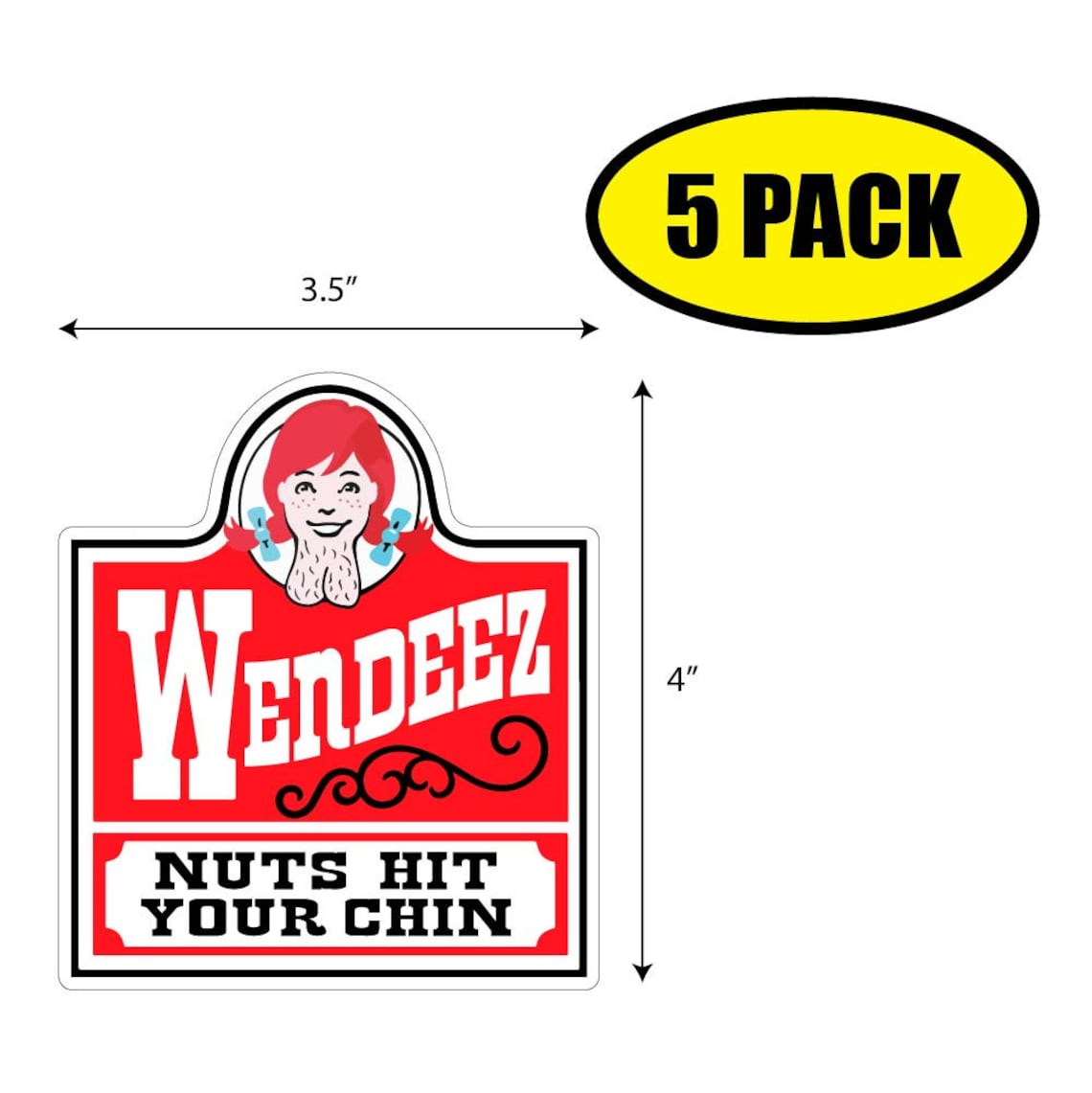 Wendeez Nuts Hit Your Chin Vinyl Sticker Decal 4 X Etsy