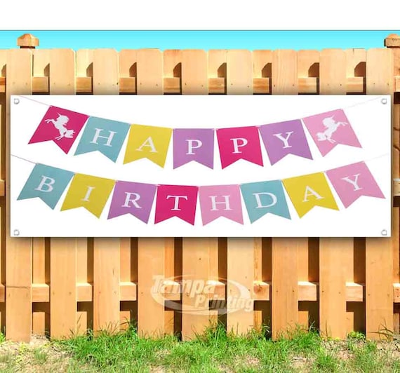 Happy Birthday 13 oz Heavy Duty Vinyl Banner Sign with Metal Grommets New Advertising Many Sizes Available Store Flag, Happy Birthday 13 oz Heavy Duty Vinyl Banner Sign with Metal Grommets New Advertising Many Sizes Available Store Flag,