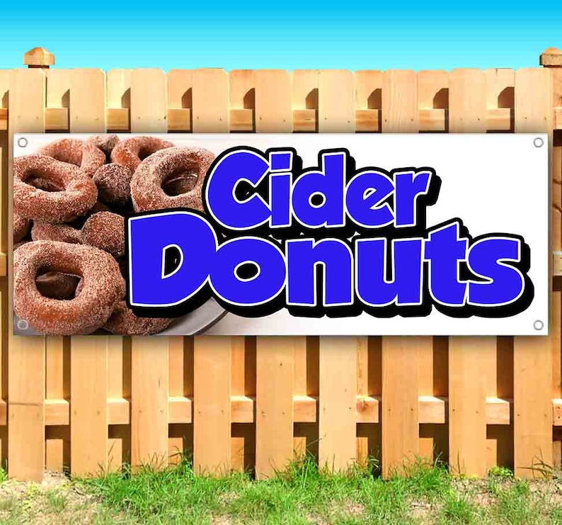 Non-Fabric Donut Shop 13 oz Banner Heavy-Duty Vinyl Single-Sided with Metal Grommets Non-Fabric Donut Shop 13 oz Banner Heavy-Duty Vinyl Single-Sided with Metal Grommets