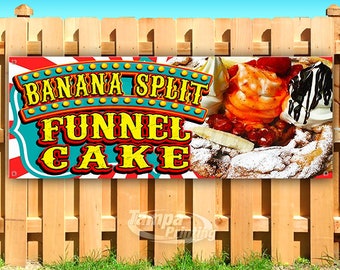 FUNNEL CAKE Advertising Vinyl Banner Flag Sign Many Sizes CARNIVAL FAIR FOOD 