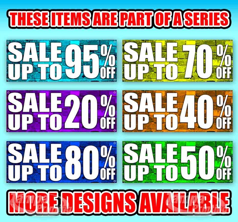 New 35% Off Sale 13 oz Heavy Duty Vinyl Banner Sign with Metal Grommets Flag, Many Sizes Available Store Advertising New 35% Off Sale 13 oz Heavy Duty Vinyl Banner Sign with Metal Grommets Flag, Many Sizes Available Store Advertising