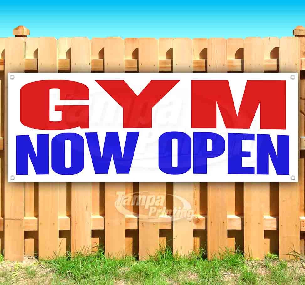 Flag, Many Sizes Available Store New Gym Now Open Extra Large 13 oz Heavy Duty Vinyl Banner Sign with Metal Grommets Advertising