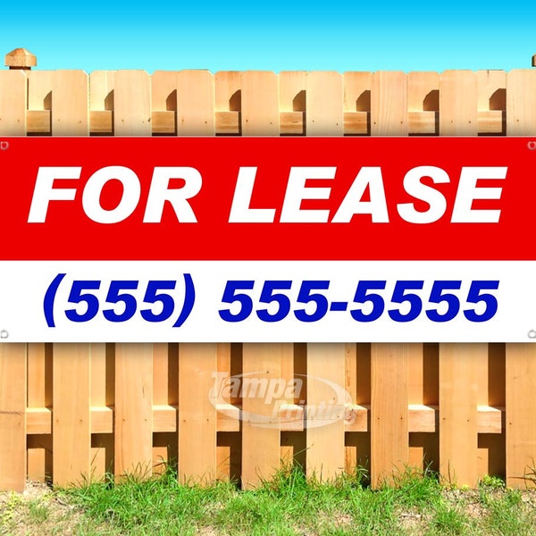 For Lease Custom Phone 13 oz heavy duty vinyl banner sign with metal grommets, new, store, advertising, flag, (many sizes available)