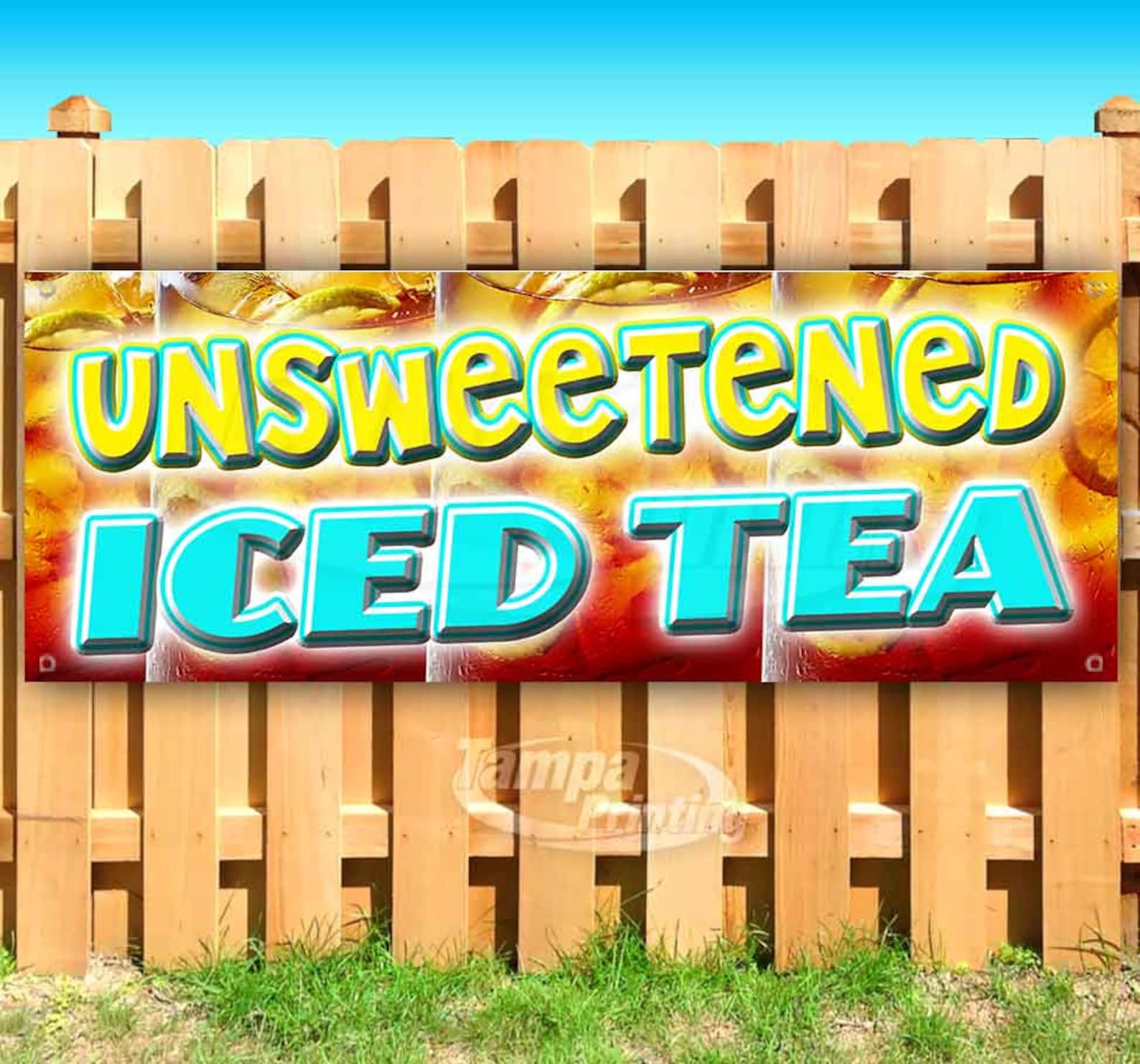 Unsweetened Iced Tea 13 oz heavy duty vinyl banner sign with Etsy