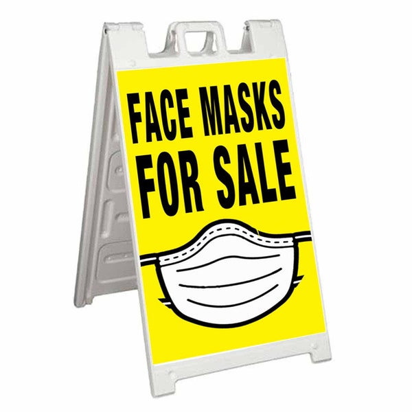 Face Masks For Sale (24"x36") A-Frame Signicade | Sidewalk Sign | Multiple Options (Stand, Decals, or Panels Only)