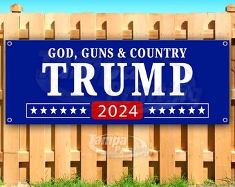 Non-Fabric Heavy-Duty Vinyl Single-Sided with Metal Grommets Trump 2024 13 oz Banner Non-Fabric Heavy-Duty Vinyl Single-Sided with Metal Grommets Trump 2024 13 oz Banner