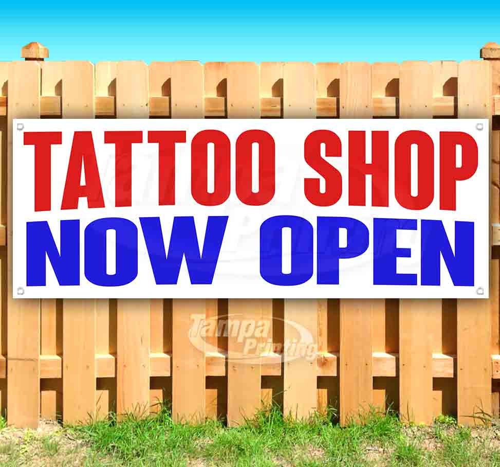 Tattoo Shop Now Open 13 Oz Heavy Duty Vinyl Banner Sign With - Etsy Denmark