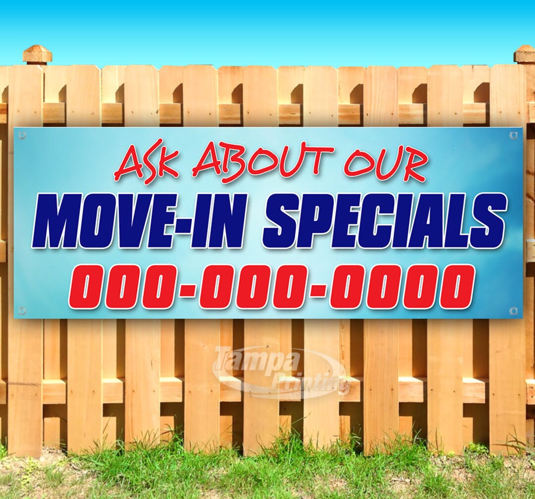 Ask About Our Movein Specials 13 Oz Heavy Duty Vinyl Banner Etsy