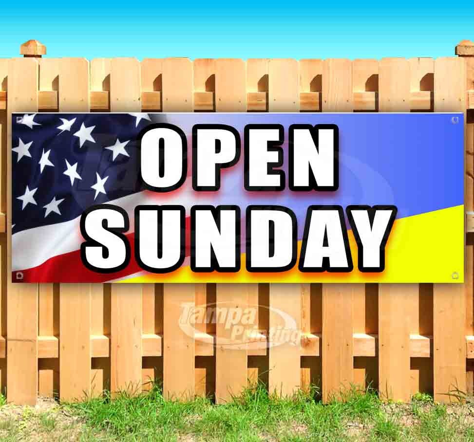 Store 13 oz Heavy Duty Vinyl Banner Sign with Metal Grommets Many Sizes Available Open Sunday Flag, Advertising New Store 13 oz Heavy Duty Vinyl Banner Sign with Metal Grommets Many Sizes Available Open Sunday Flag, Advertising New