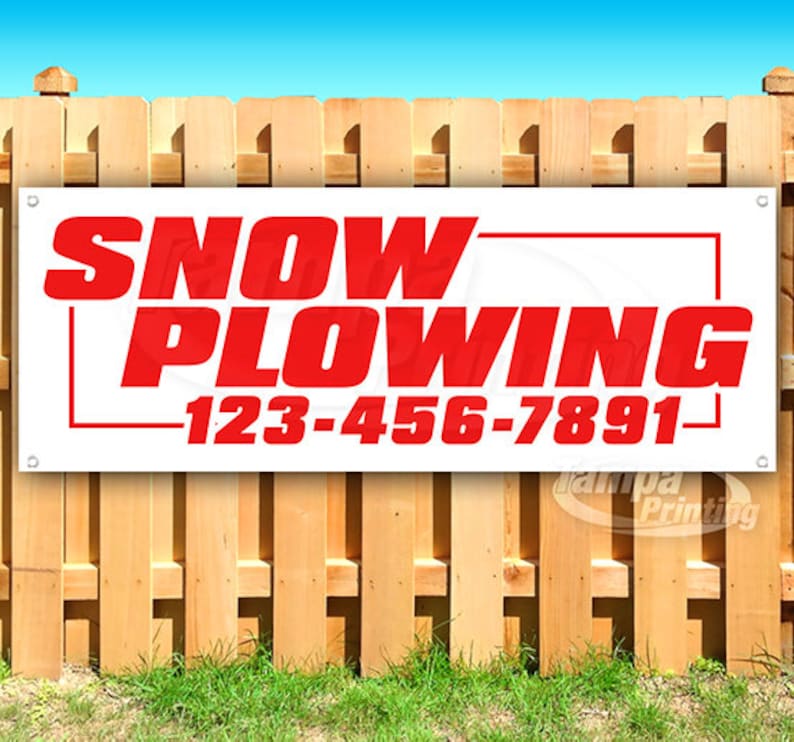 SNOW PLOWING 13 oz heavy duty vinyl banner sign with metal Etsy