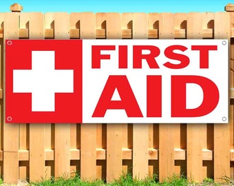 Many Sizes Available New Advertising Store First Aid 13 oz Heavy Duty Vinyl Banner Sign with Metal Grommets Flag, Many Sizes Available New Advertising Store First Aid 13 oz Heavy Duty Vinyl Banner Sign with Metal Grommets Flag,