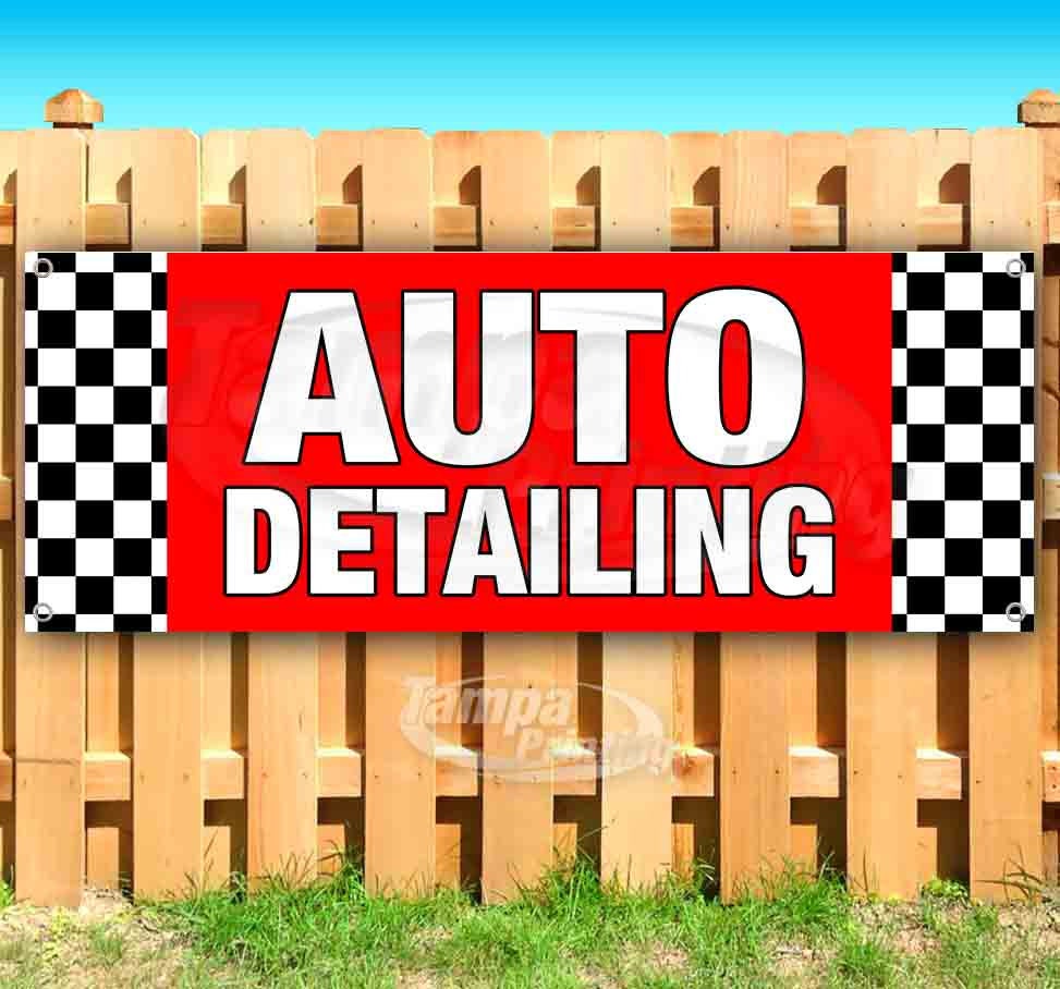 Flag, New Many Sizes Available Store Advertising Auto Detailing 13 oz Heavy Duty Vinyl Banner Sign with Metal Grommets Flag, New Many Sizes Available Store Advertising Auto Detailing 13 oz Heavy Duty Vinyl Banner Sign with Metal Grommets