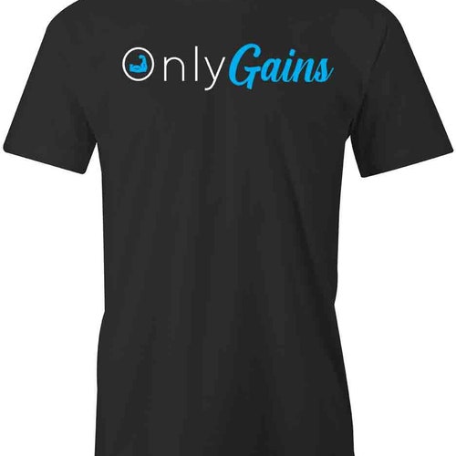 Only Gains Tshirt Black Singlesided Short Sleeved Etsy
