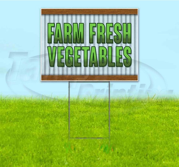 Lawn Bandit Farm Fresh Produce Decorations USA Corrugated Plastic Yard Sign Advertising 18x24 New