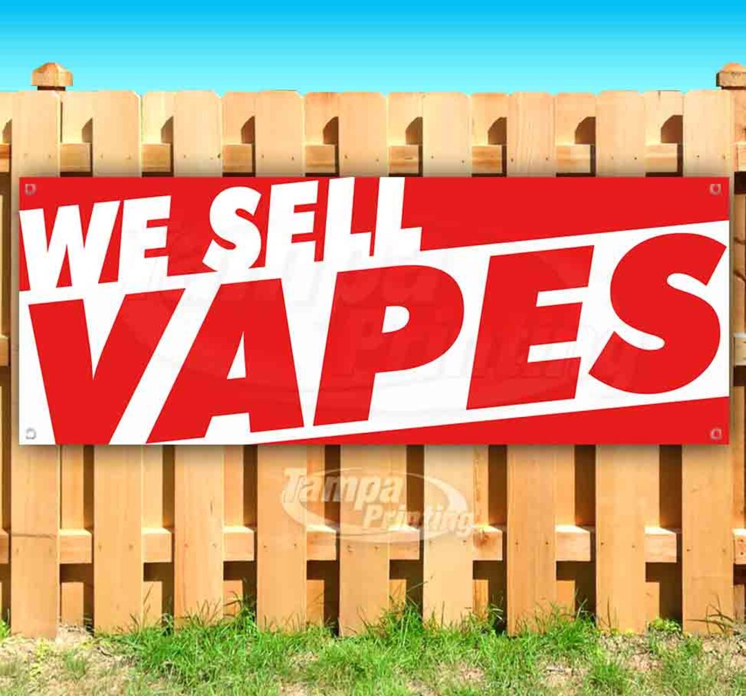WE SELL VAPES 13 Oz Heavy Duty Vinyl Banner Sign With Metal Grommets