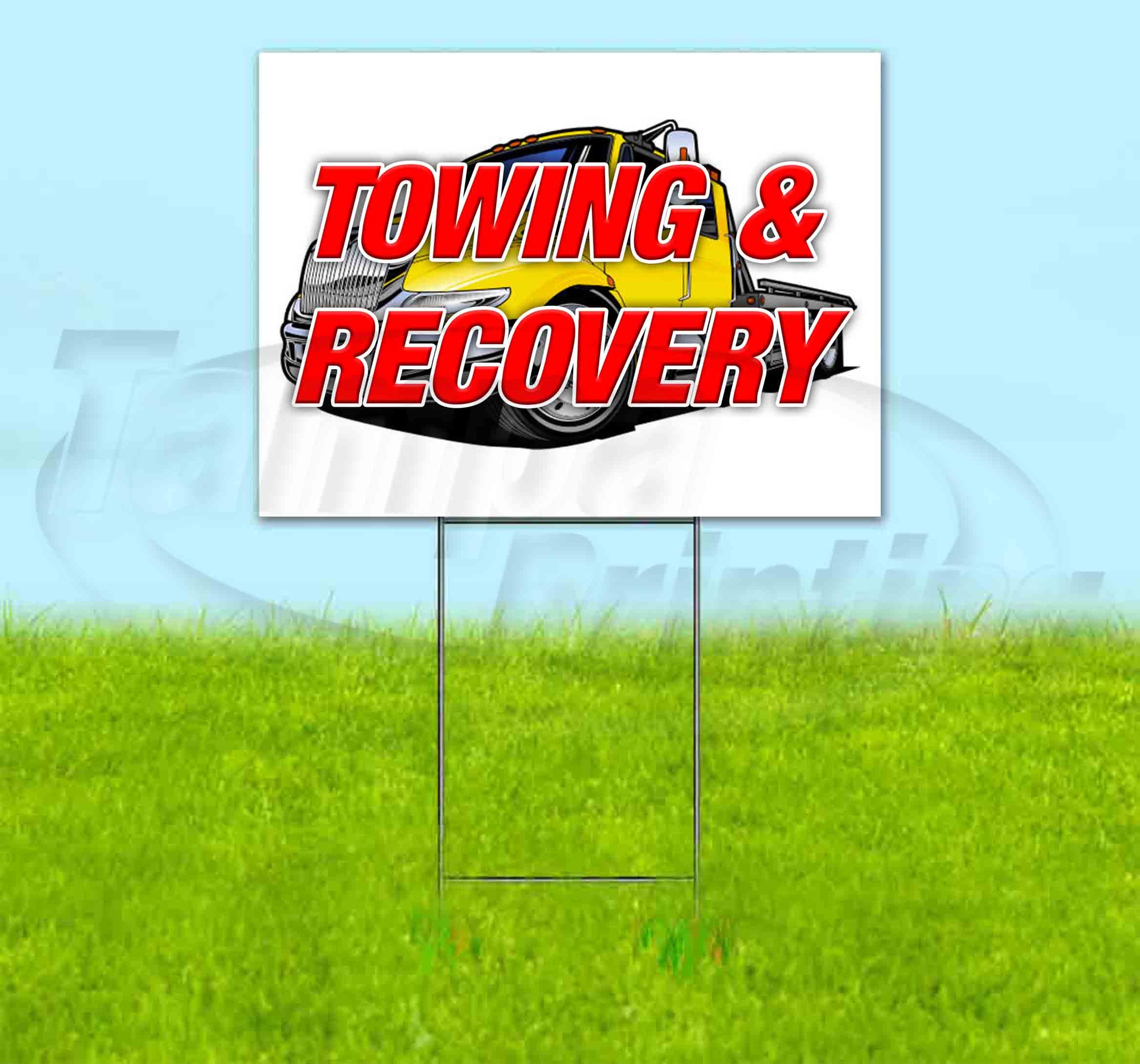 Non-Fabric Heavy-Duty Vinyl Single-Sided with Metal Grommets Towing & Recovery 13 oz Banner Non-Fabric Heavy-Duty Vinyl Single-Sided with Metal Grommets Towing & Recovery 13 oz Banner