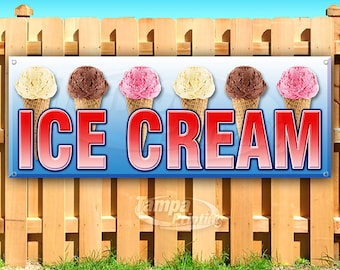 Decal Sticker Ice Cream Sundaes #1 Style A Retail cold dessert Store Sign-36inx24in 