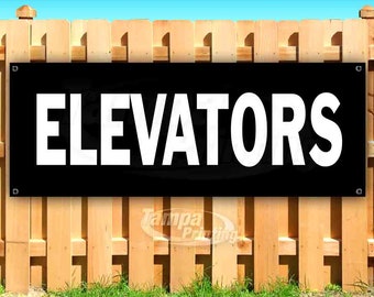 Advertising Flag, Elevators 13 oz Heavy Duty Vinyl Banner Sign with Metal Grommets New Many Sizes Available Store Advertising Flag, Elevators 13 oz Heavy Duty Vinyl Banner Sign with Metal Grommets New Many Sizes Available Store