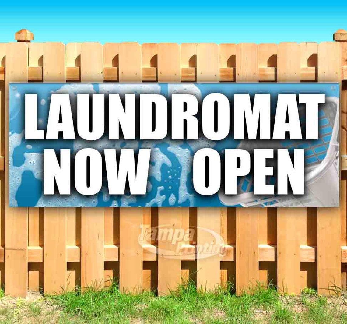 Laundromat Now Open 13 Oz Heavy Duty Vinyl Banner Sign With Etsy