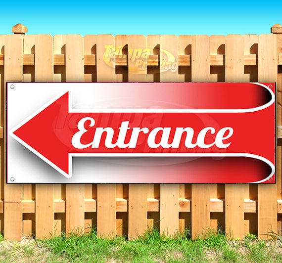 Entrance Heavy Duty Vinyl Banner With Grommets Business Etsy