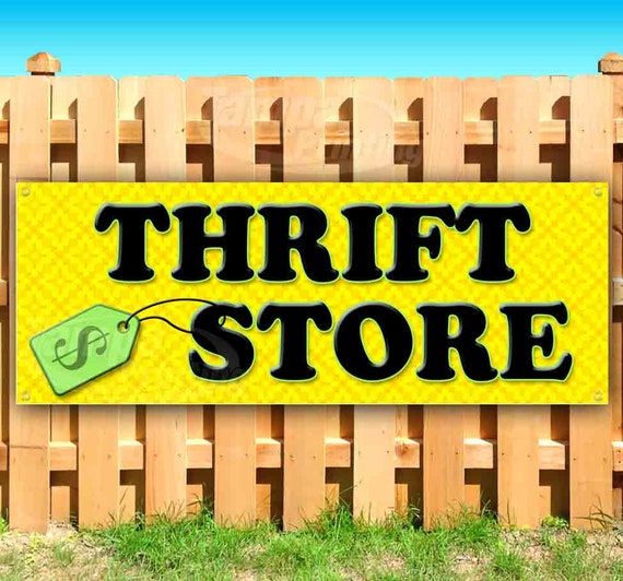 Many Sizes Available New Thrift Store 13 oz Heavy Duty Vinyl Banner Sign with Metal Grommets Store Flag, Advertising Many Sizes Available New Thrift Store 13 oz Heavy Duty Vinyl Banner Sign with Metal Grommets Store Flag, Advertising
